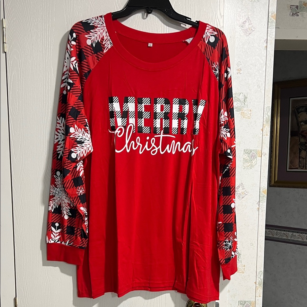 Red Merry Christmas Long Sleeve Shirt
